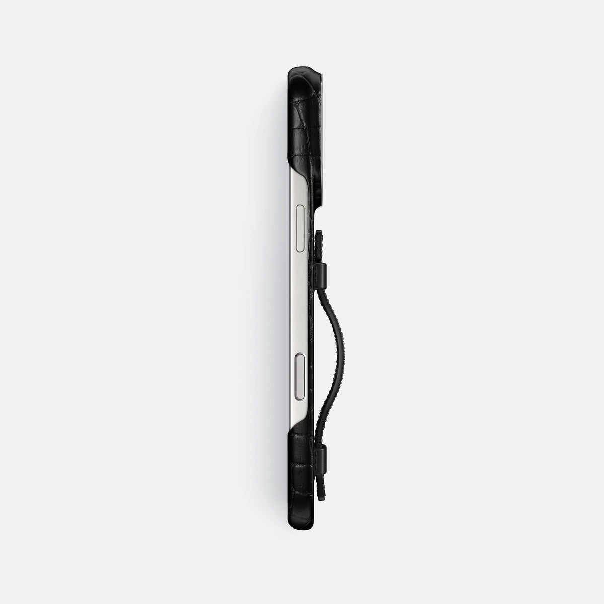 Handle Case For iPhone 17 Pro Max In Alligator -3 | Black-Steel