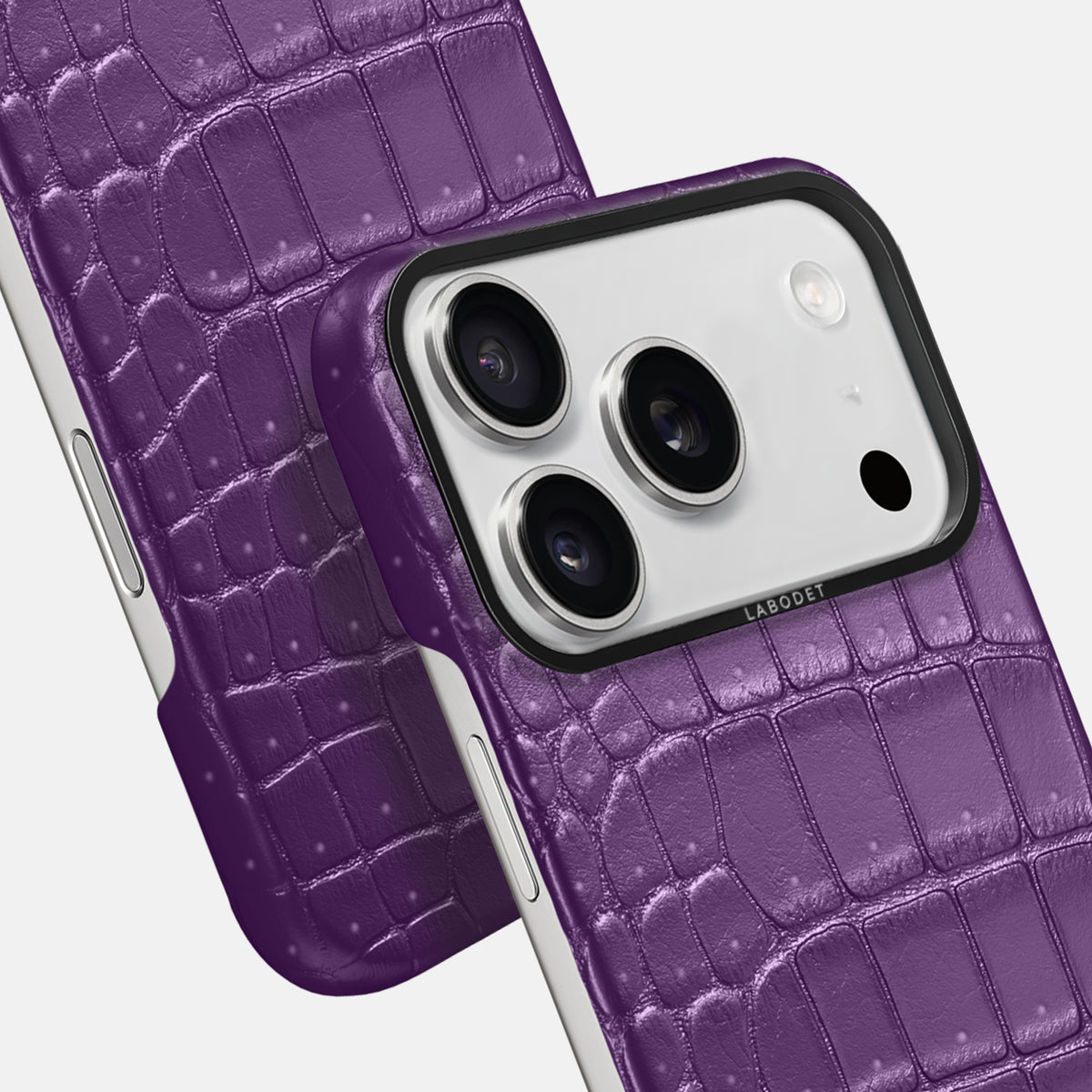 Classic Case For iPhone 17 Pro In Porosus Crocodile -6 | Purple-Black