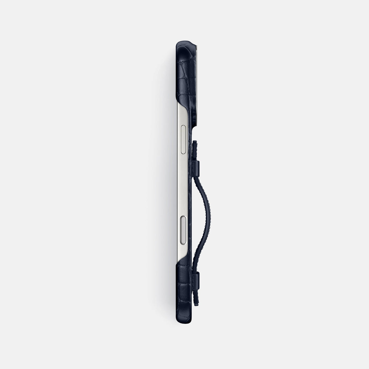 Handle Case For iPhone 18 Pro Max In Alligator -3 | Navy-Blue-Steel