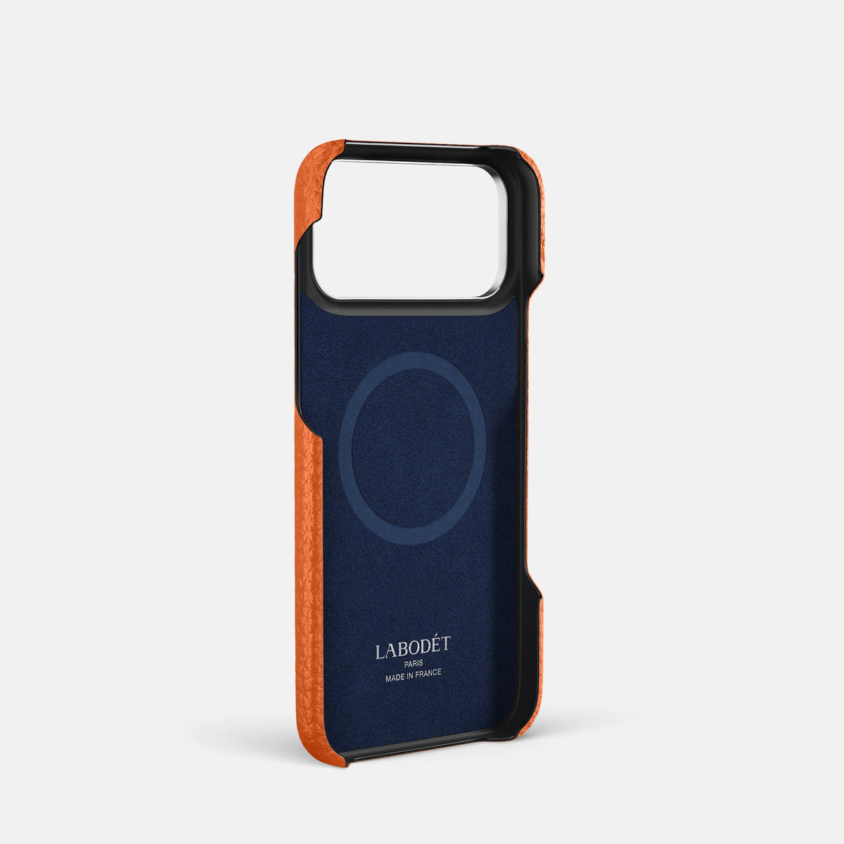 Center Handle For iPhone 18 Pro In Calf -3 | Orange-Steel