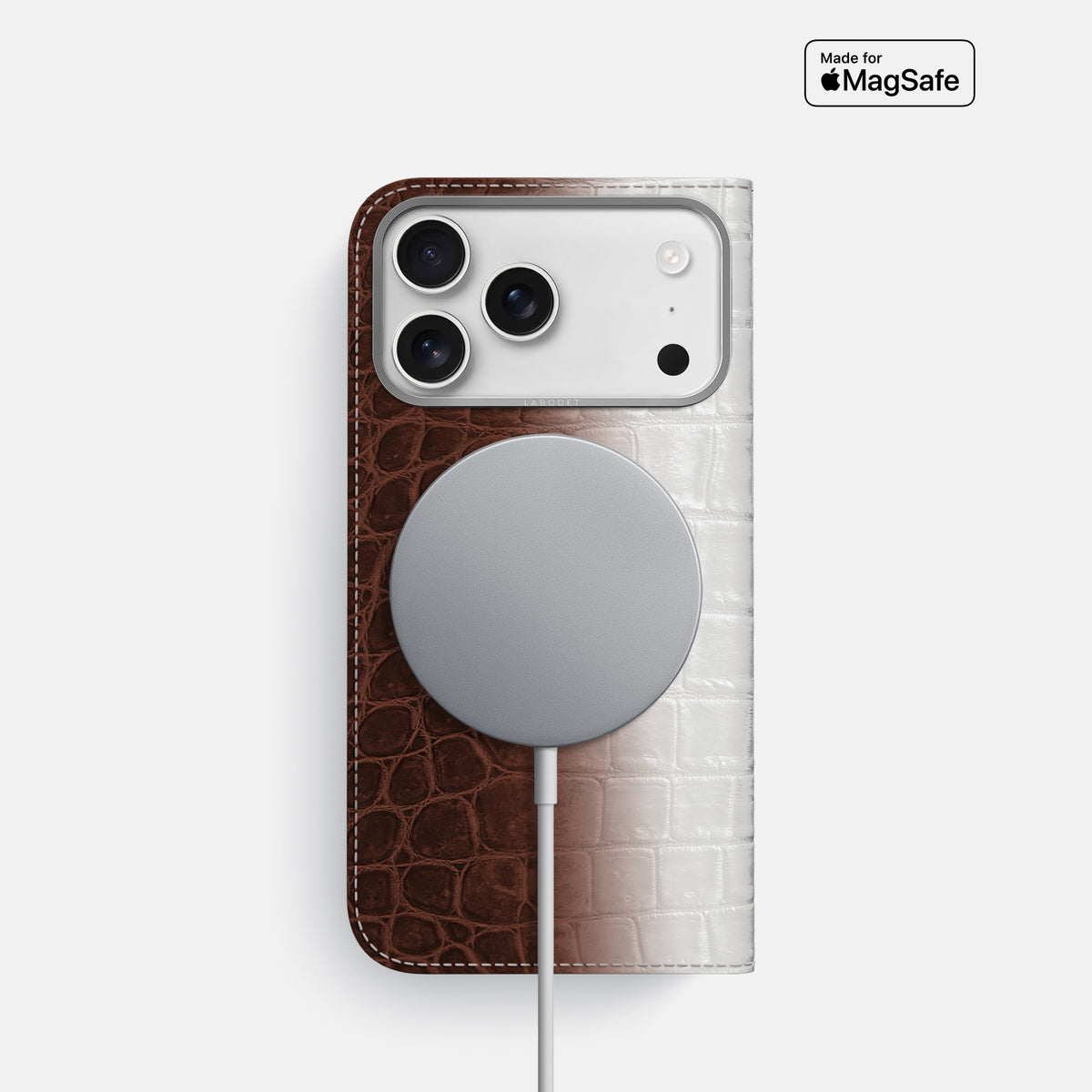 Folio Case For iPhone 17 Pro In Himalayan Crocodile -3 | Dark-Brown-Steel