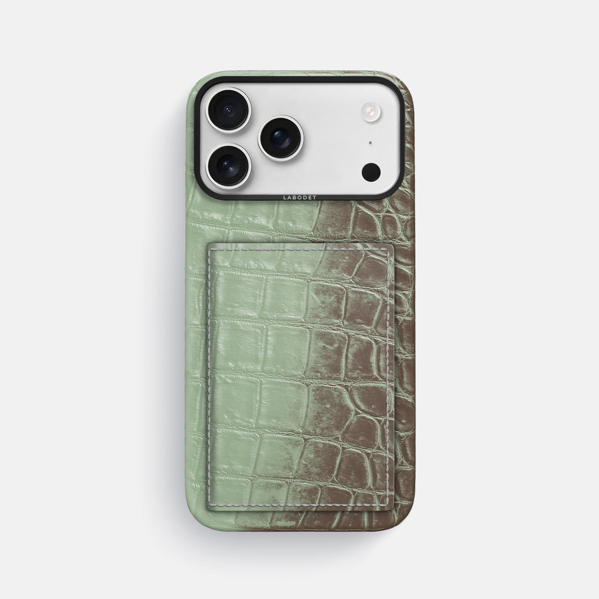 Bi-Fold Case For iPhone 17 Pro Max In Himalayan Crocodile -1 | Pistachio-Black