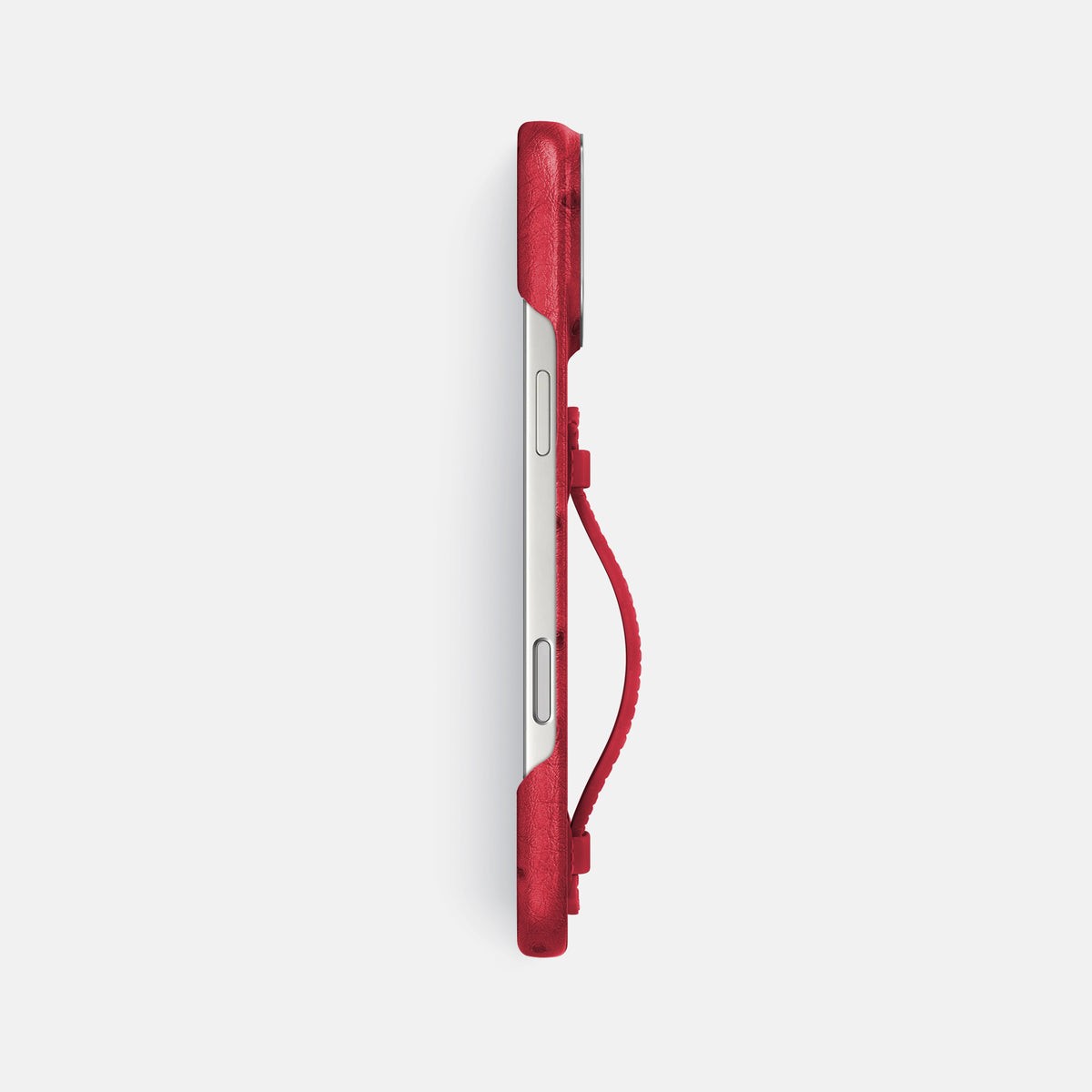 Center Handle For iPhone 17 Pro Max In Ostrich -2 | Red-Steel