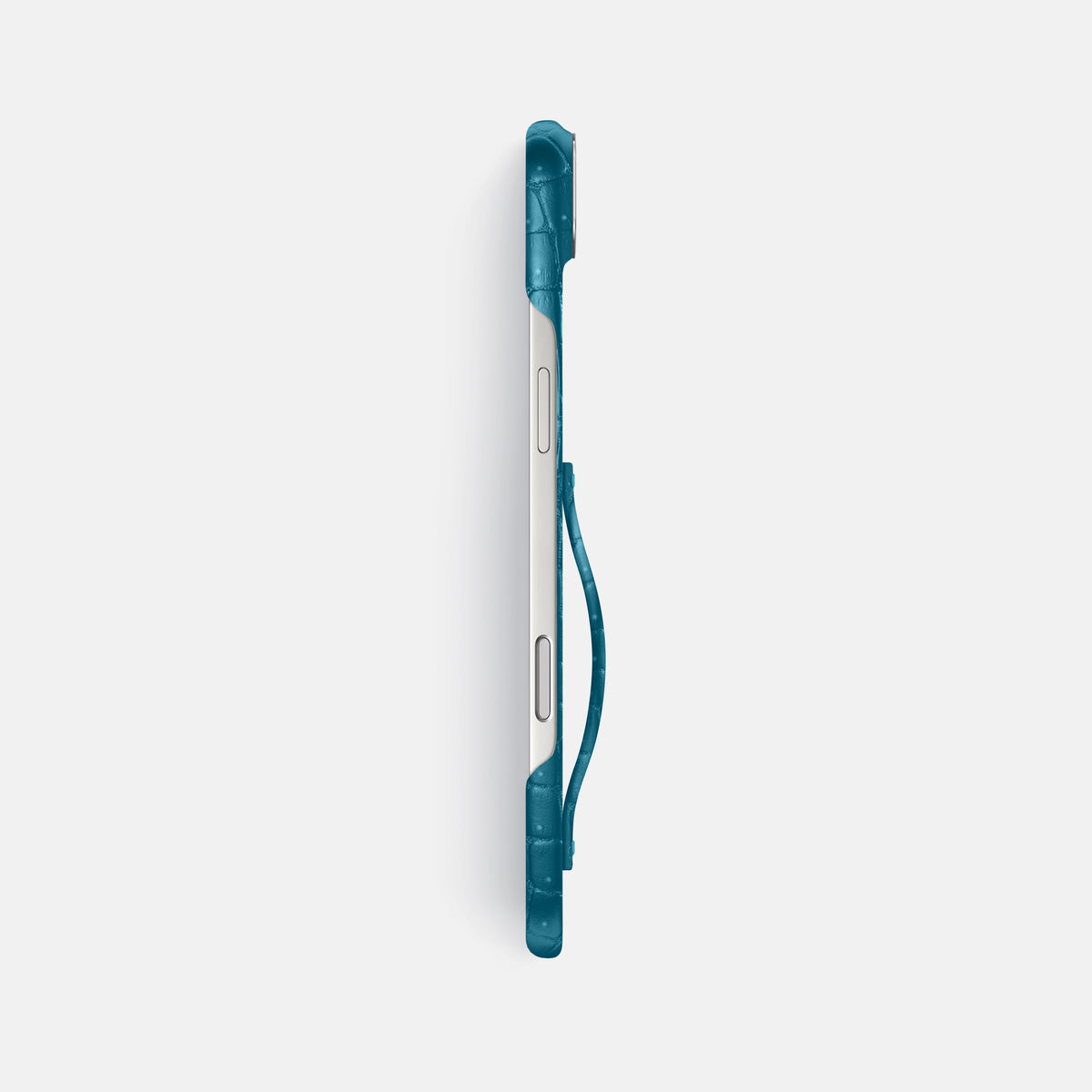 Finger Case For iPhone 17 Air In Porosus Crocodile -3 | Turquoise-Steel