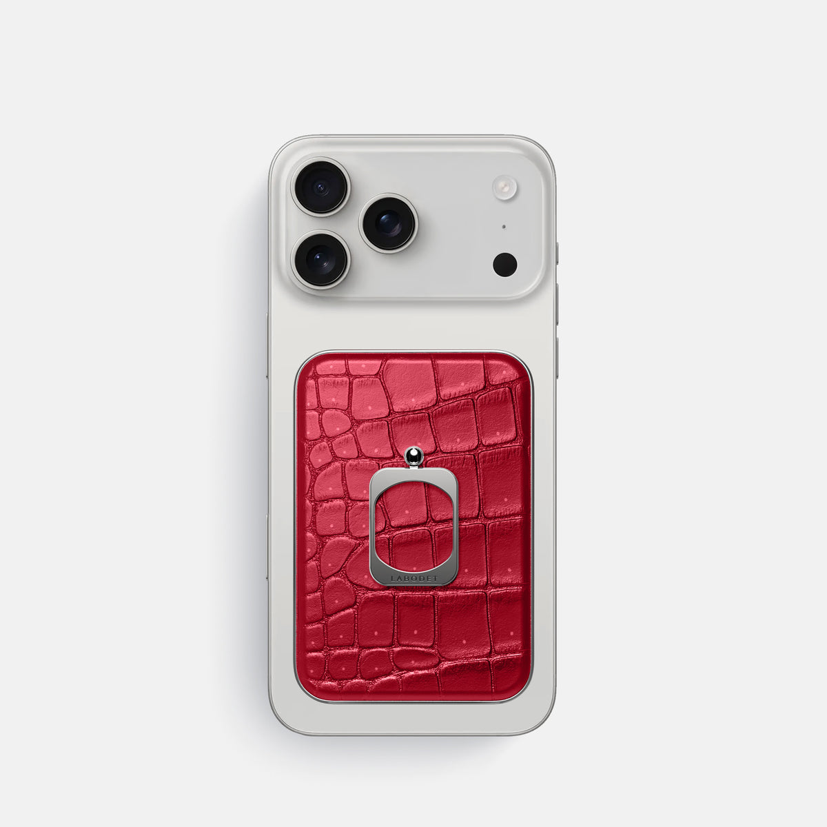 MagSafe Ring For iPhone 17 Pro In Porosus Crocodile -2 | Burgundy-Steel
