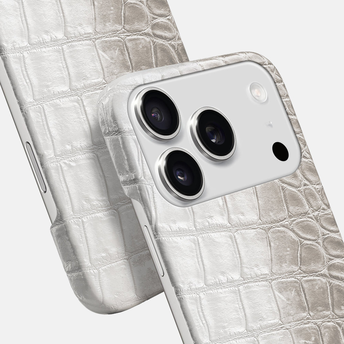 Slim Case For iPhone 18 Pro In Himalayan Crocodile -5 | Grey
