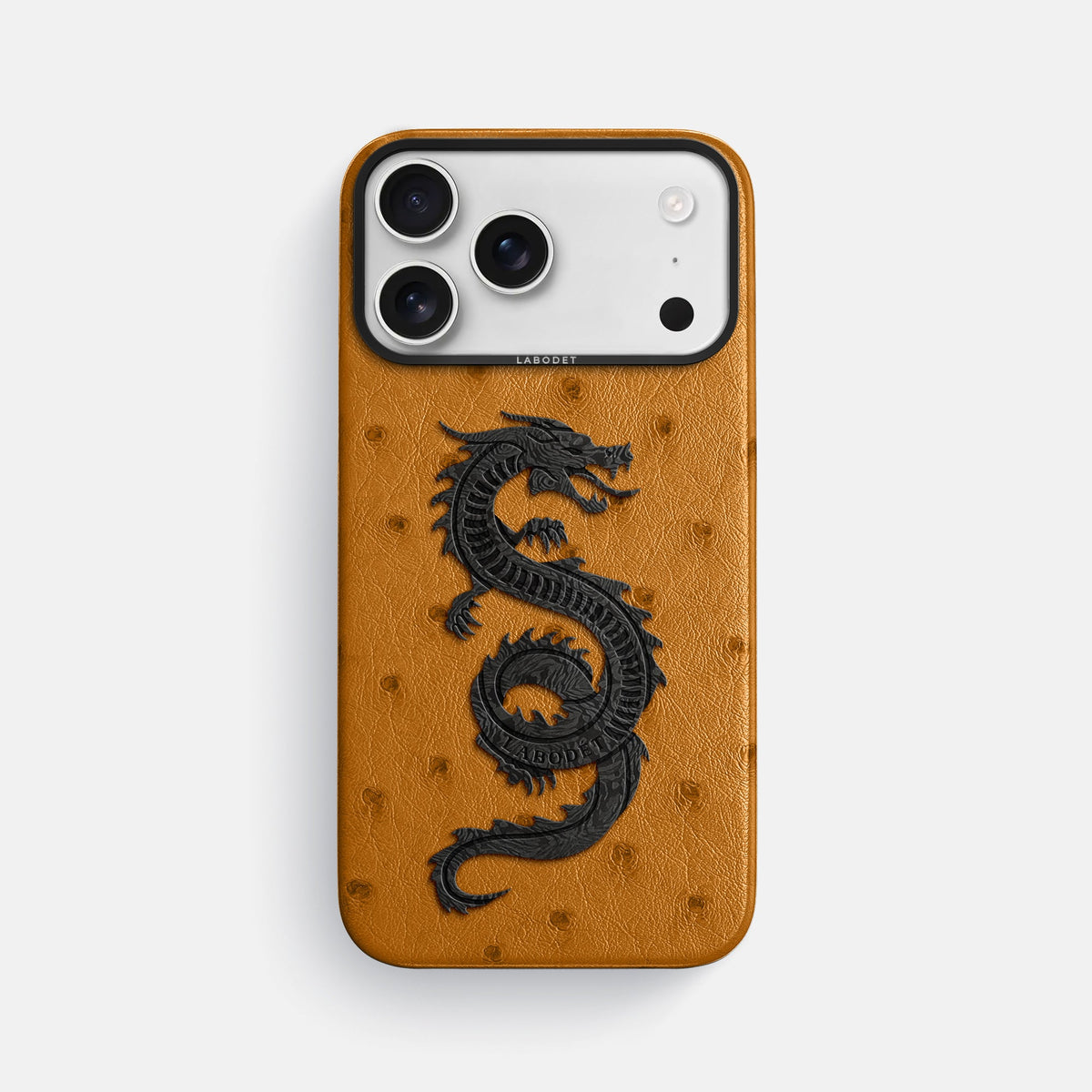 Classic Case With Carbon Dragon For iPhone 18 Pro Max In Ostrich -1 | Chestnut-Black