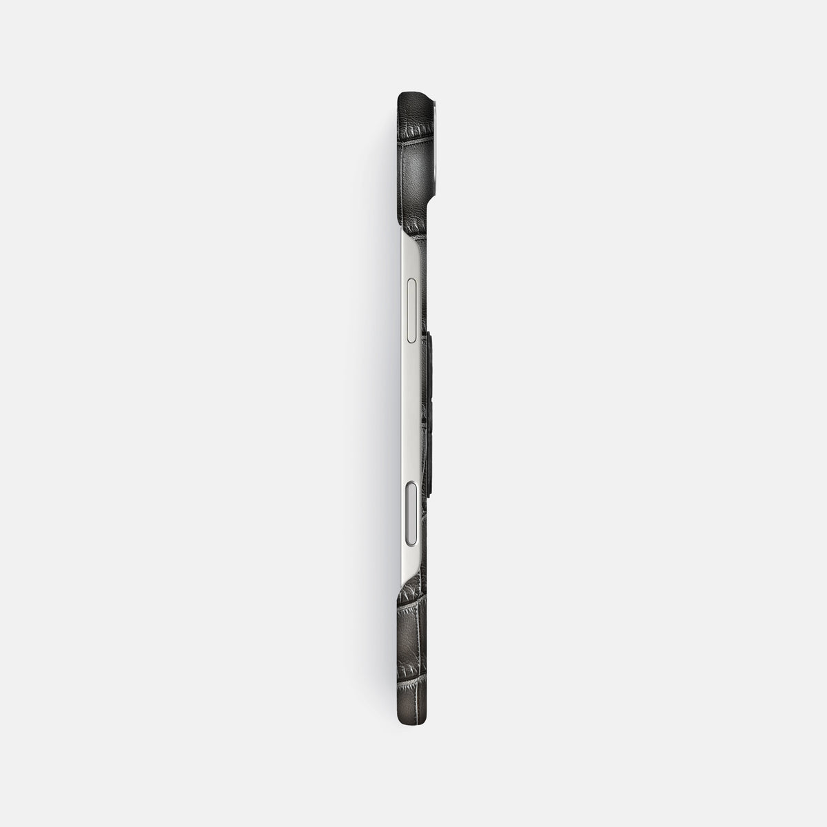 Classic Case With Titanium Skull For iPhone 17 Air In Patina Alligator -3 | Grey-Steel
