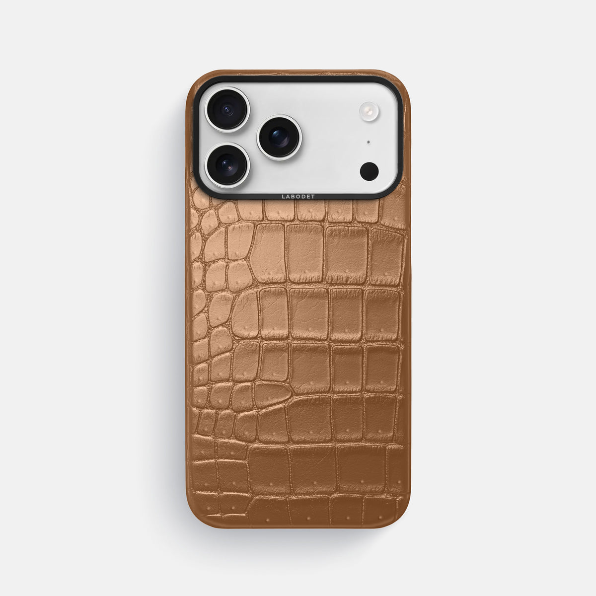 Classic Case For iPhone 17 Pro Max In Porosus Crocodile -1 | Milk-Chocolate-Black