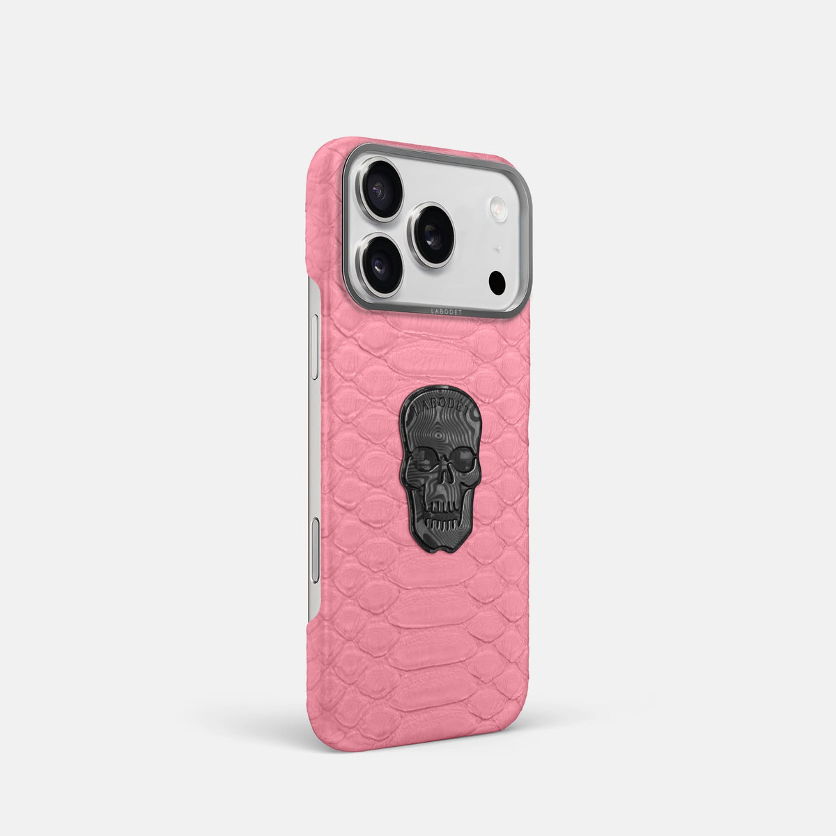 Classic Case With Carbon Skull For iPhone 18 Pro In Python -2 | Pink-Steel