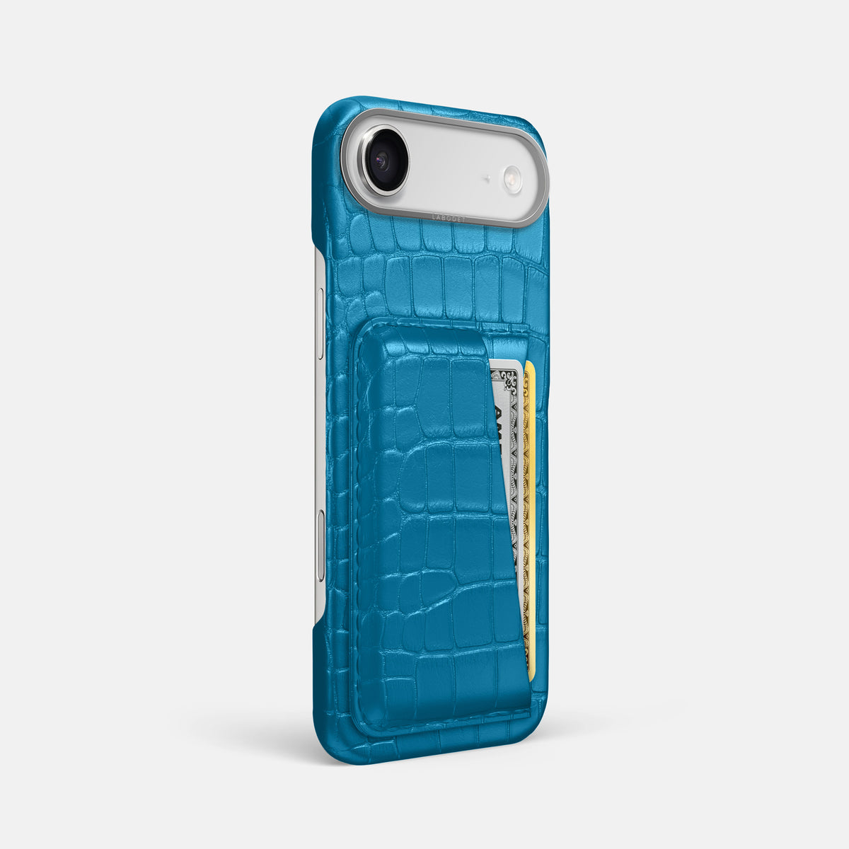 Double Card Case For iPhone 17 Air In Alligator -2 | Curaçao-Blue-Steel