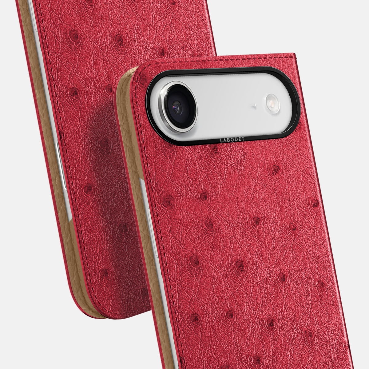 Folio Case For iPhone 17 Air In Ostrich -5 | Red-Black