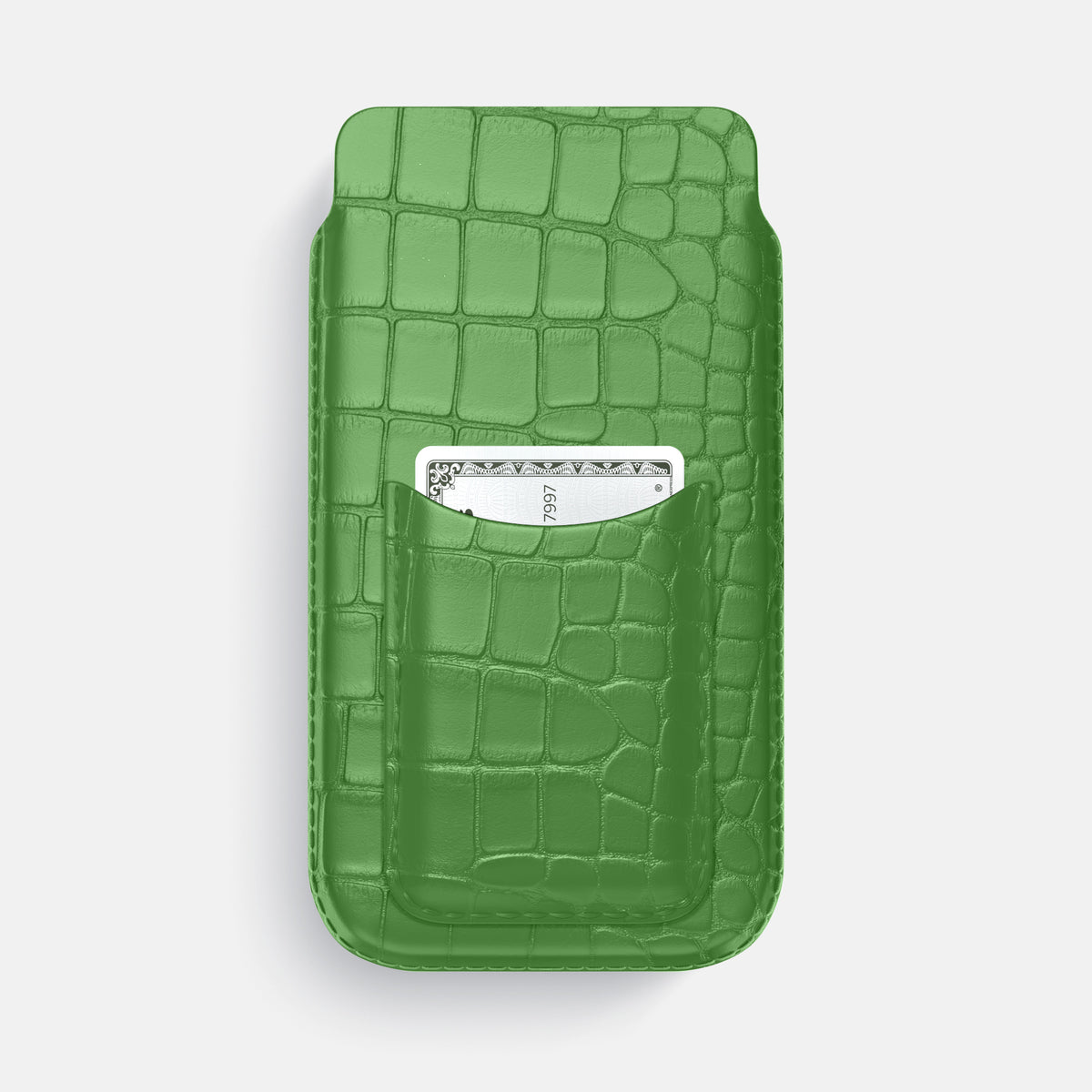 Pouch Card Case For iPhone 17 Pro Max In Alligator -1 | Apple-Green