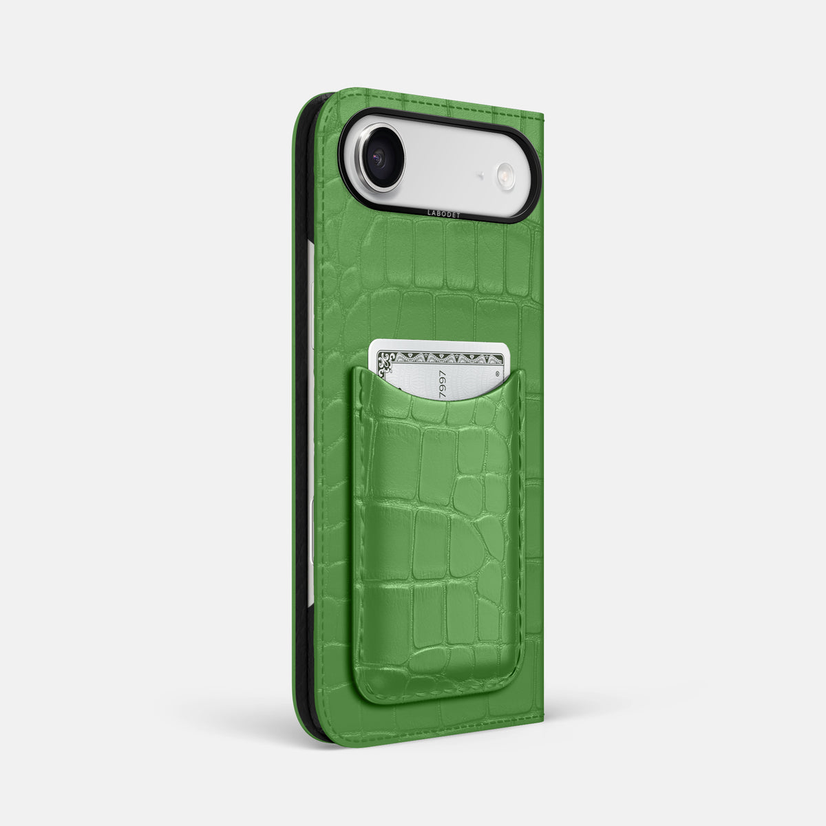 Folio Case with Card For iPhone 17 Air In Alligator -1 | Apple-Green-Black