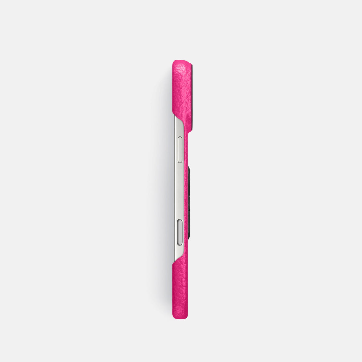 Classic Case With Carbon Skull For iPhone 18 Pro In Calf -3 | Magenta-Black