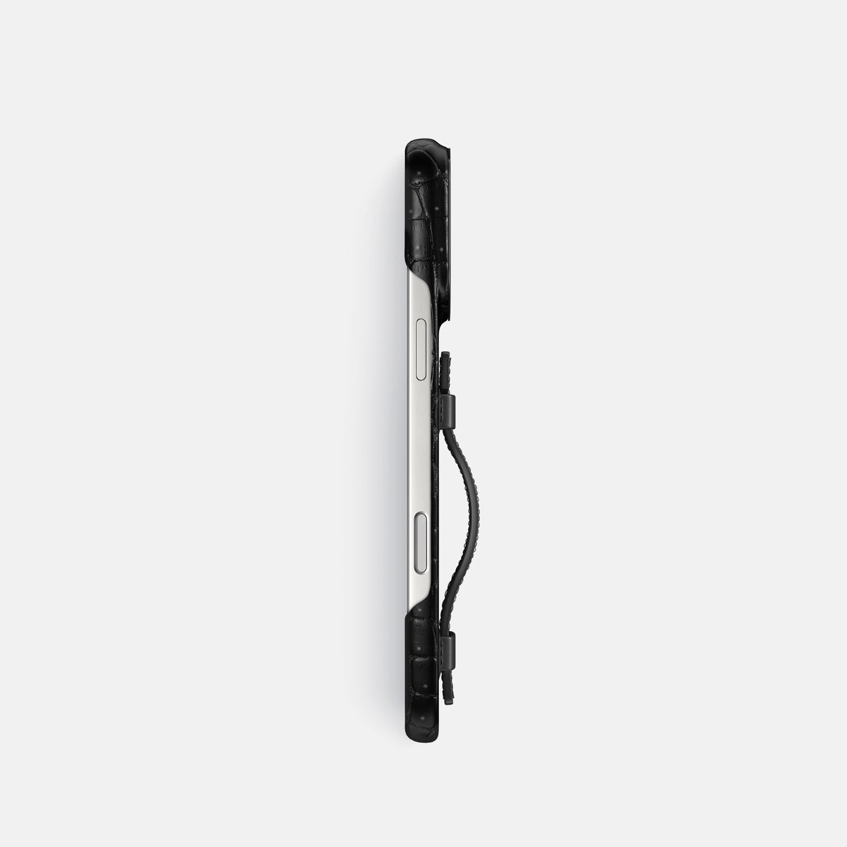 Handle Case For iPhone 17 Pro In Porosus Crocodile -3 | Black-Black