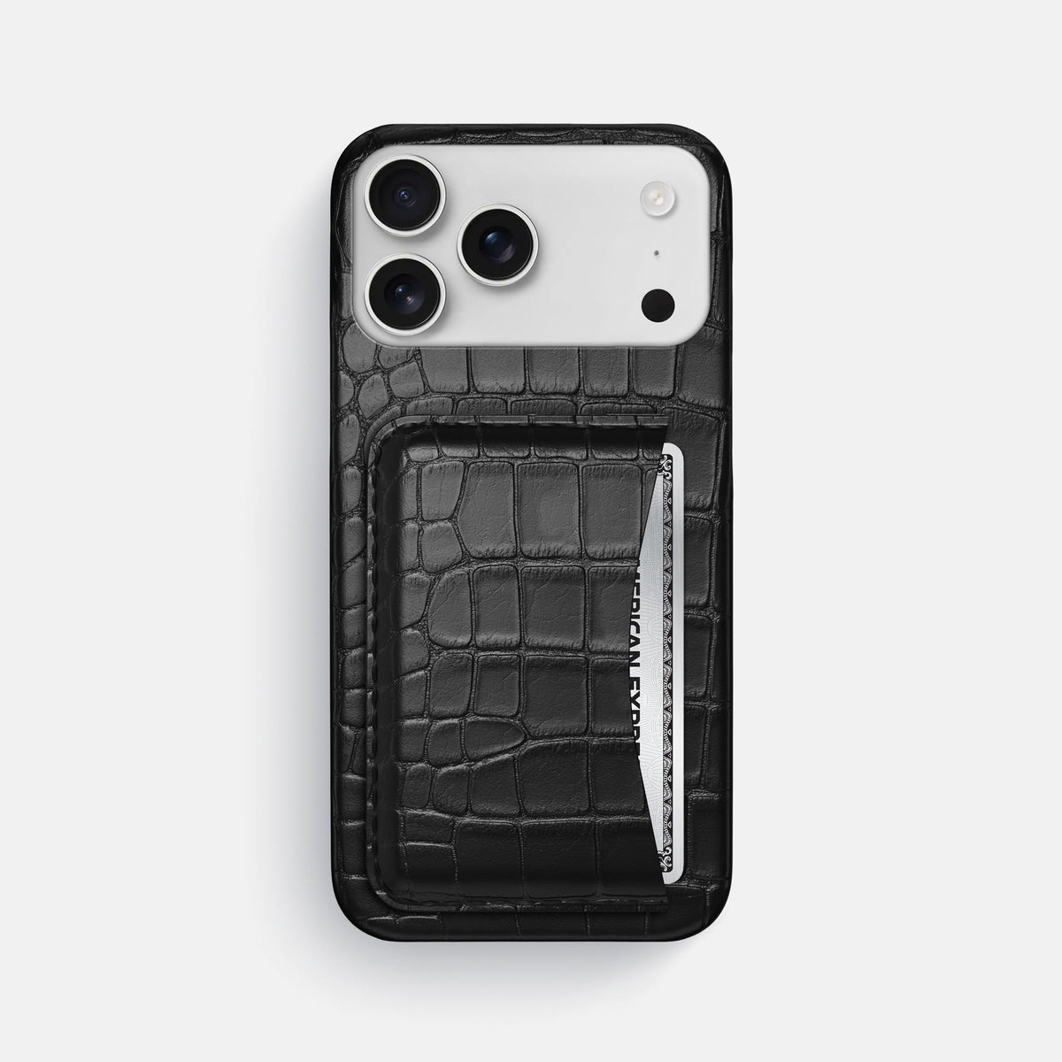 Slim Card Case For iPhone 18 Pro Max In Alligator -1 | Black