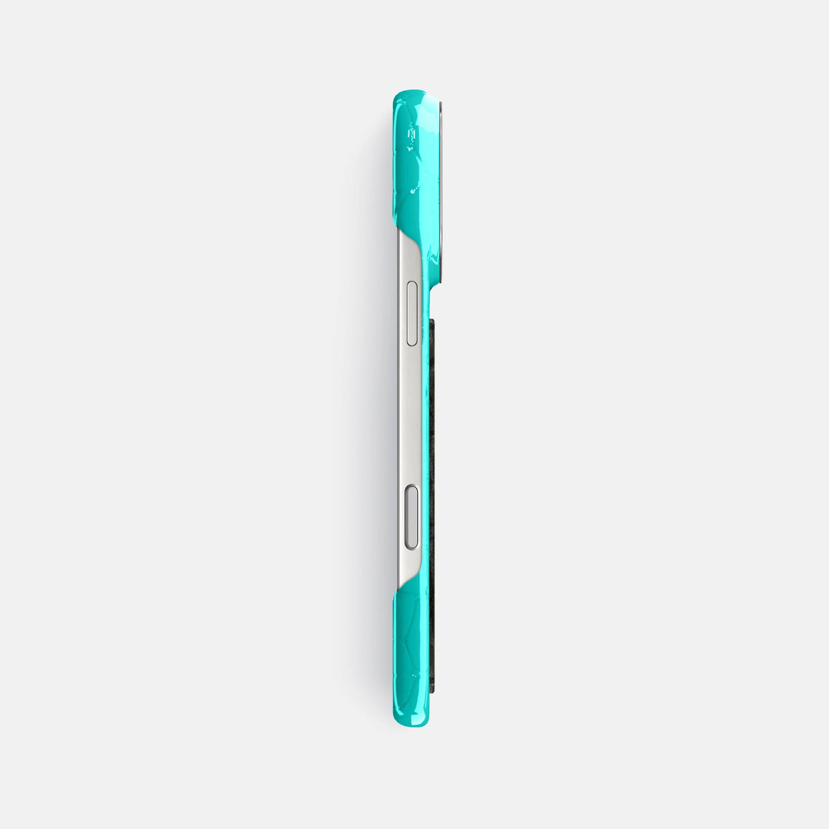 Classic Case With Carbon Dragon For iPhone 18 Pro Max In Shiny Alligator -3 | Mint-Steel