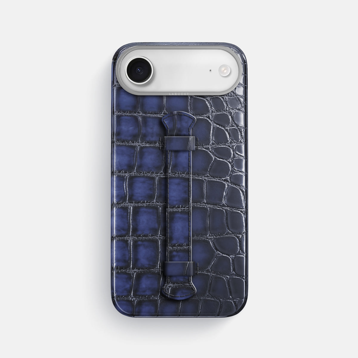 Center Handle For iPhone 17 Air In Patina Alligator -1 | Havana-Blue-Steel