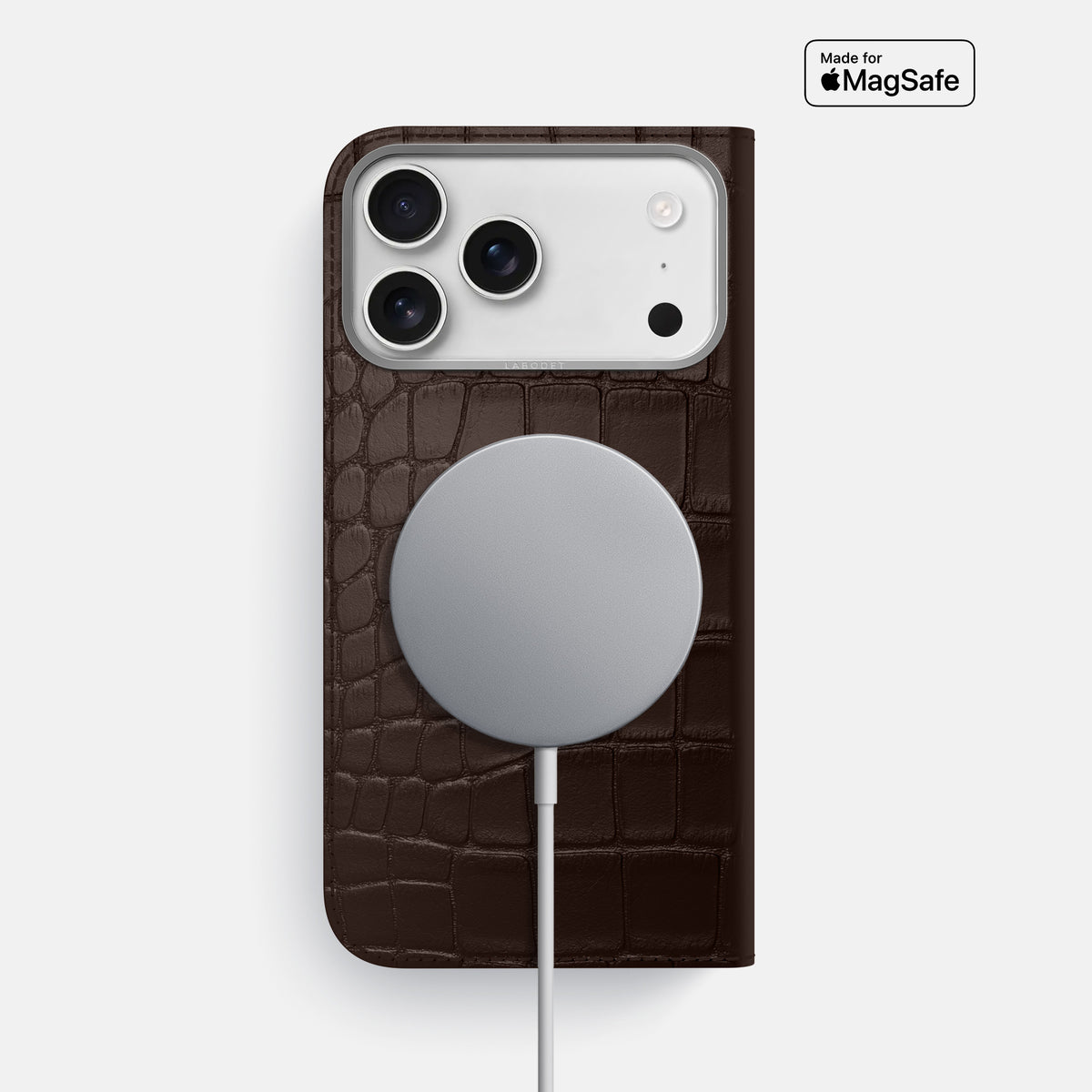 Folio Case For iPhone 17 Pro Max In Alligator -3 | Dark-Brown-Steel