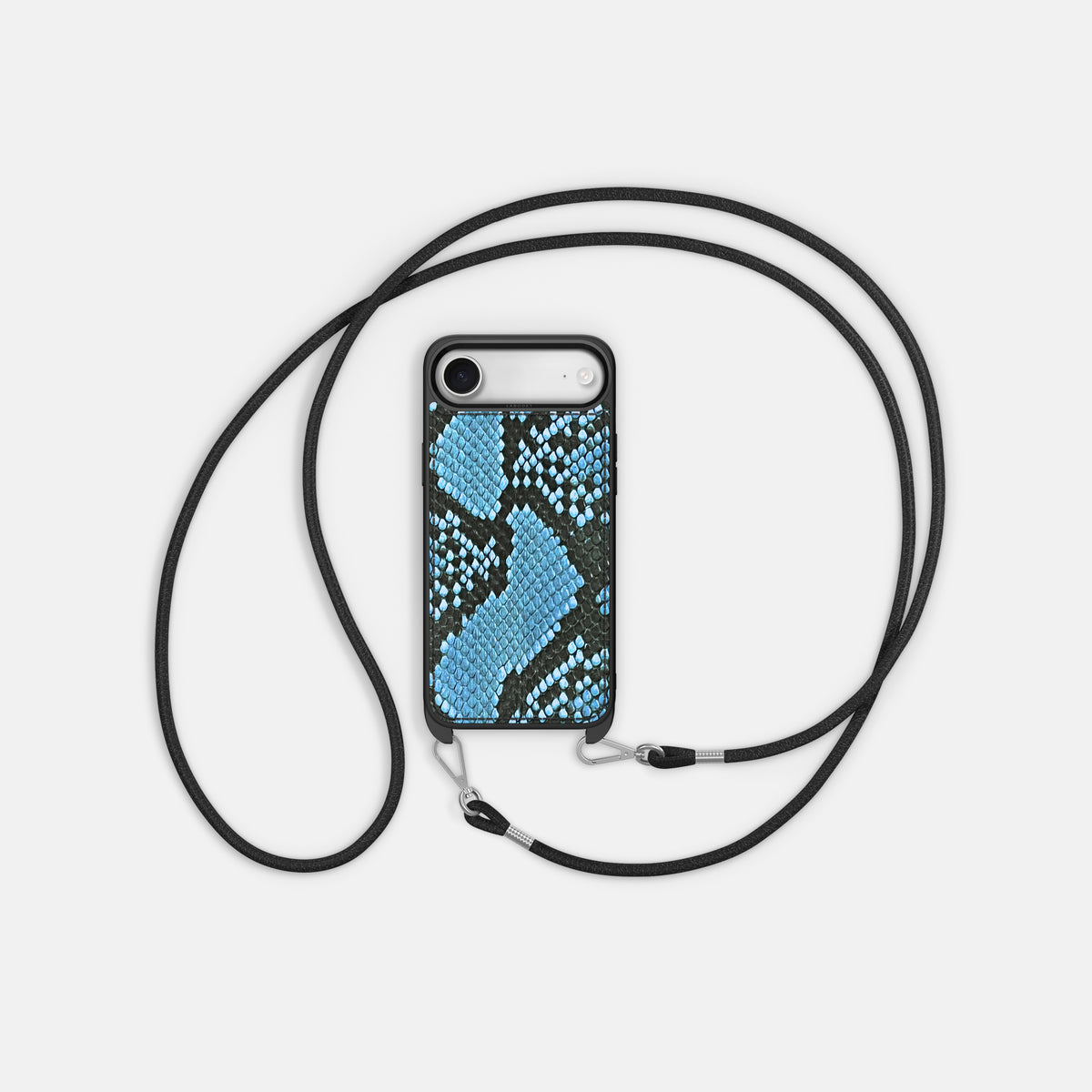 Crossbody Sport Case For iPhone 17 Air In Deluxe Python -5 | Pacific-Blue