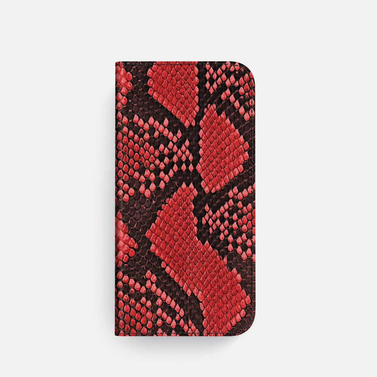 Folio Case For iPhone 18 Pro In Deluxe Python -4 | Red-Black