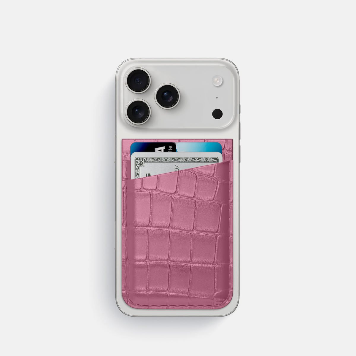 MagSafe Wallet For iPhone 17 Pro In Alligator -1 | Pink-Lagoon
