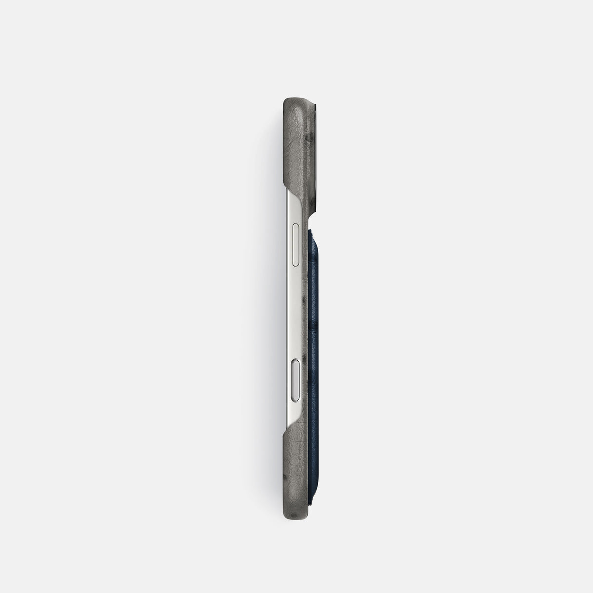 Double Card Case Coloré For iPhone 17 Pro In Ostrich -3 | Grey-Black