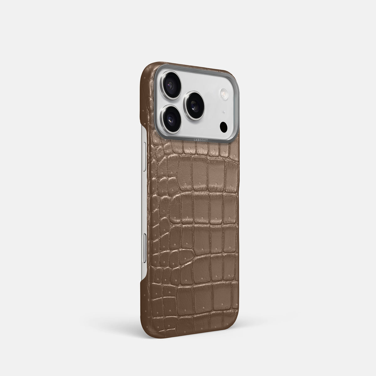 Classic Case For iPhone 17 Pro In Porosus Crocodile -2 | Fur-Brown-Steel