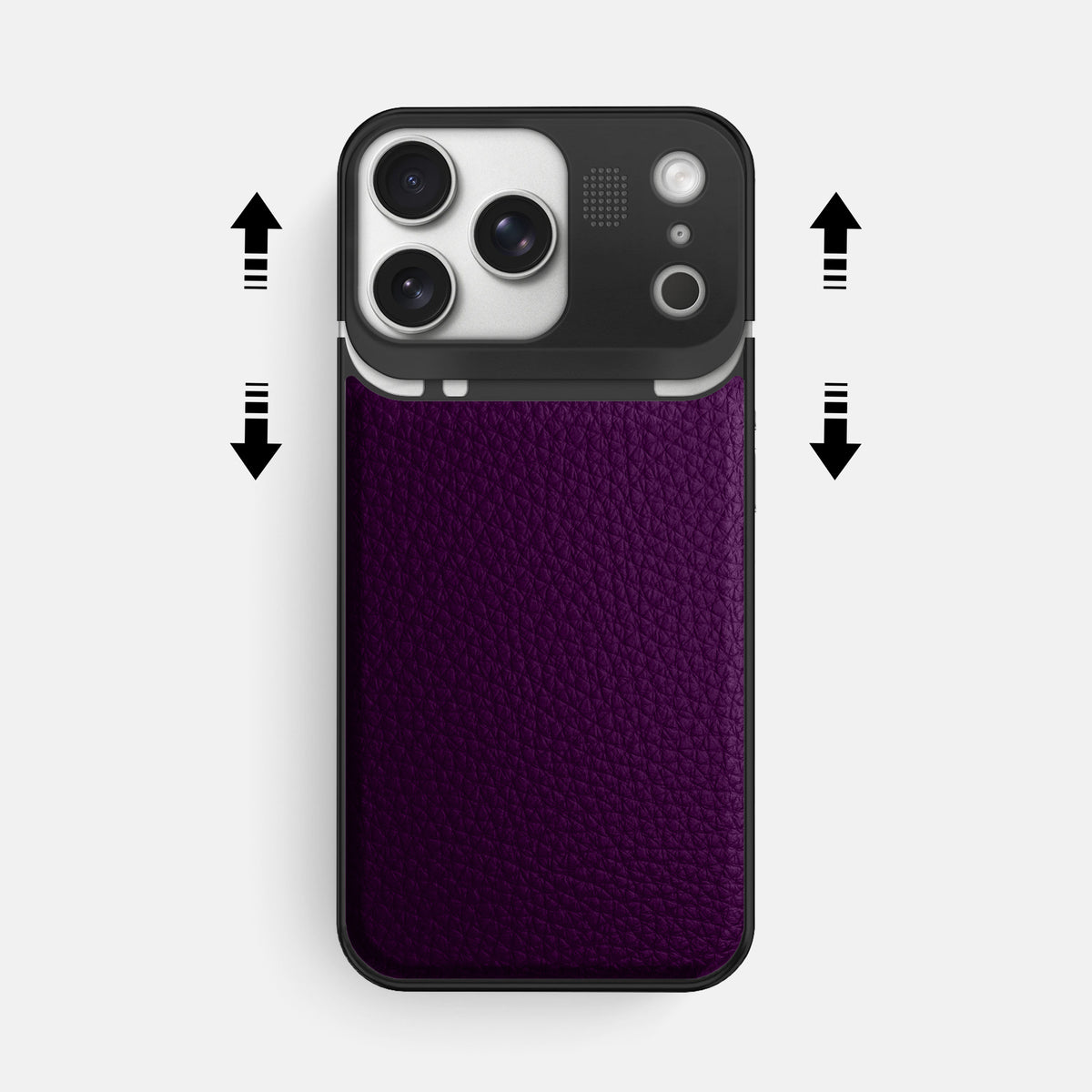 Metal Case For iPhone 17 Pro Max In Calf -2 | Violet-Black