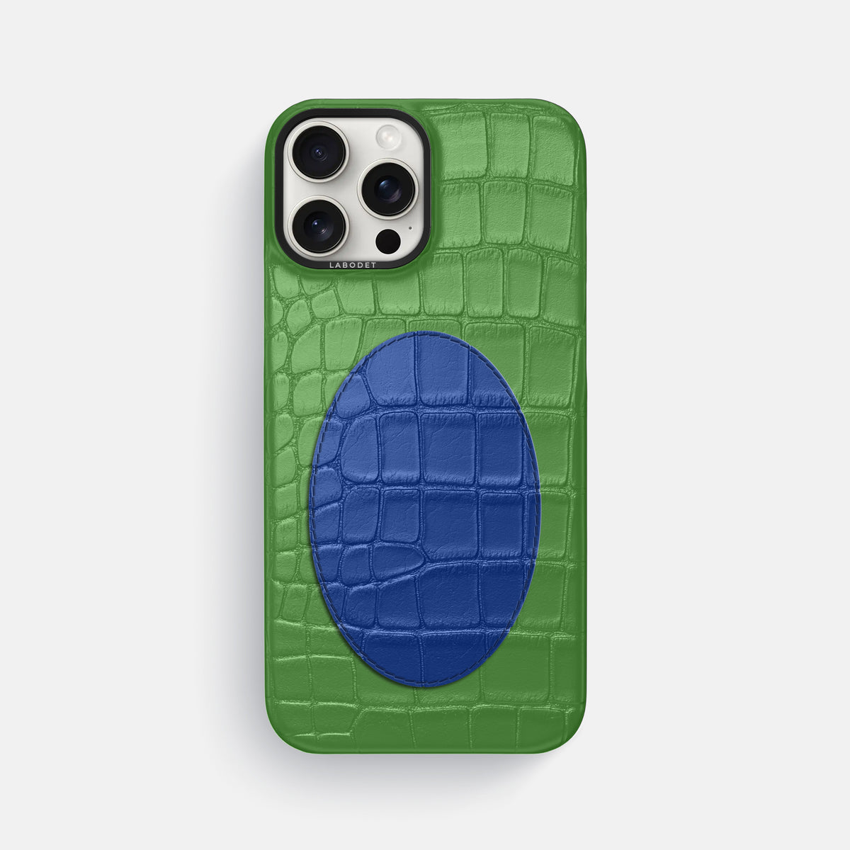 Classic Case With Oval For iPhone 16 Pro Max In Alligator -1 | Apple-Green-Black