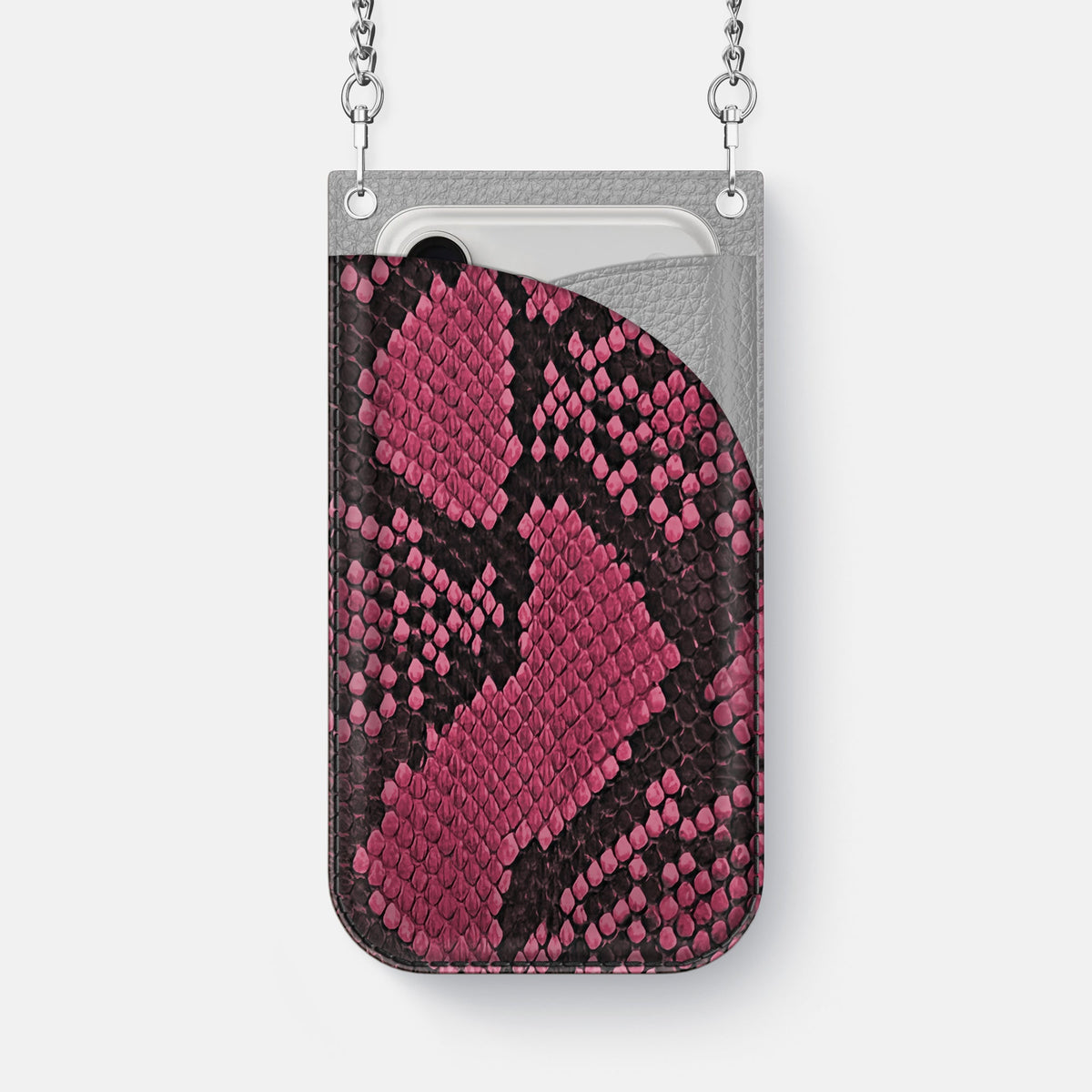 Crossbody Bag For iPhone 18 Pro Max In Deluxe Python -1 | Burgundy-Steel