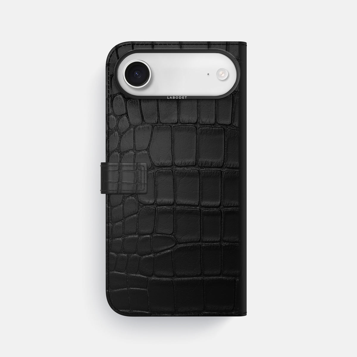 Folio Case with Clasp For iPhone 17 Air In Alligator -3 | Black-Black