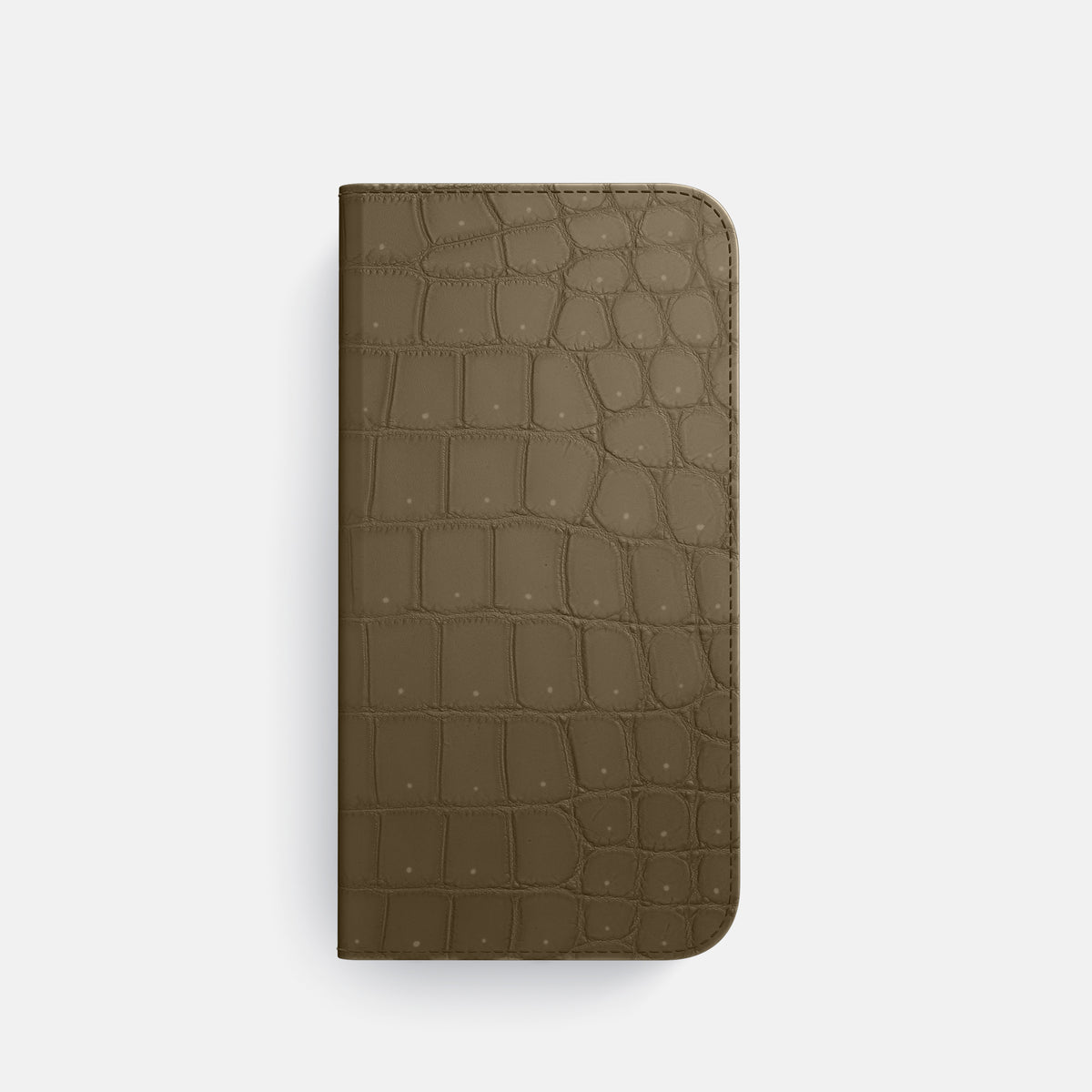 Folio Case For iPhone 17 Pro In Porosus Crocodile -4 | Kaki-Green-Black