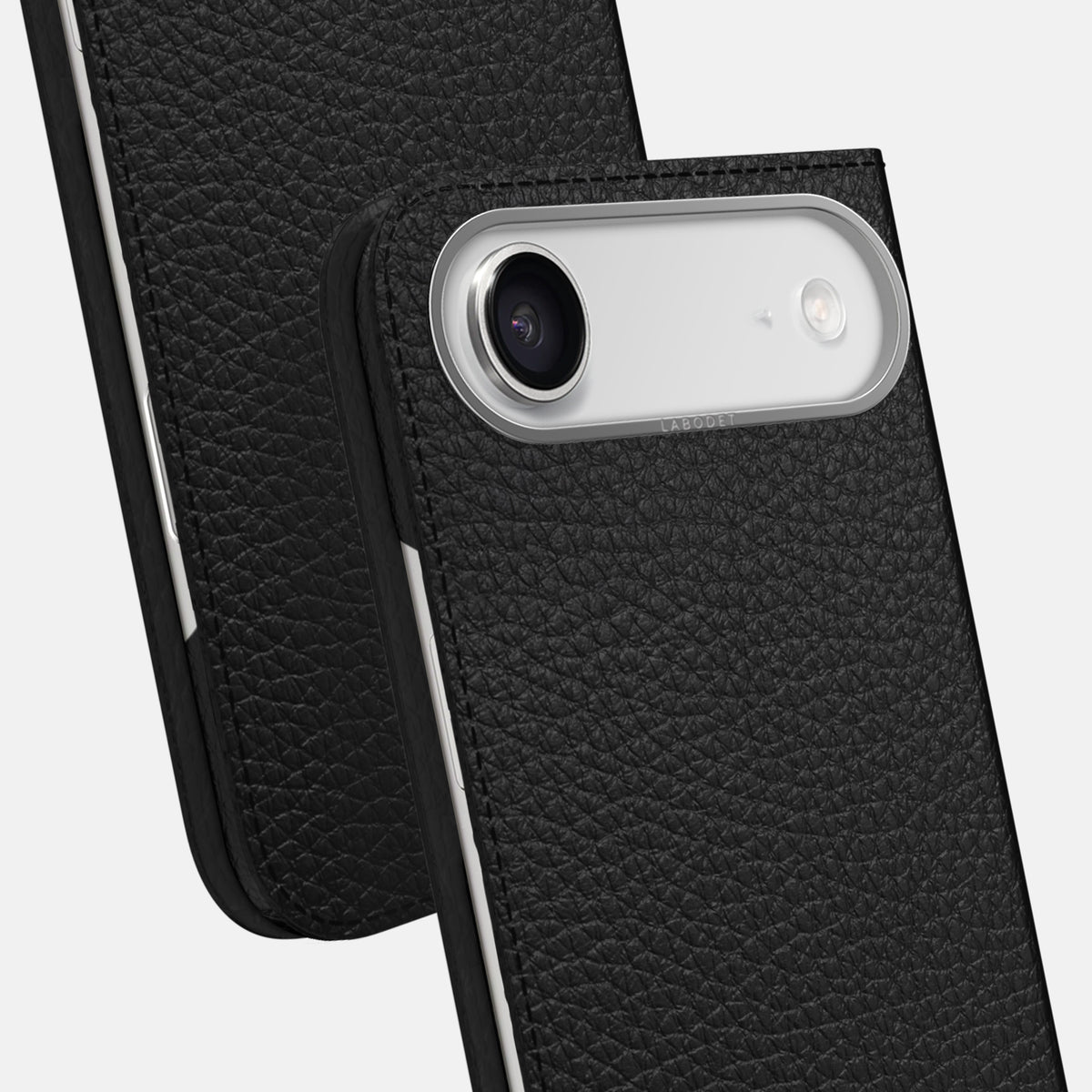 Folio Case For iPhone 17 Air In Calf -5 | Black-Steel