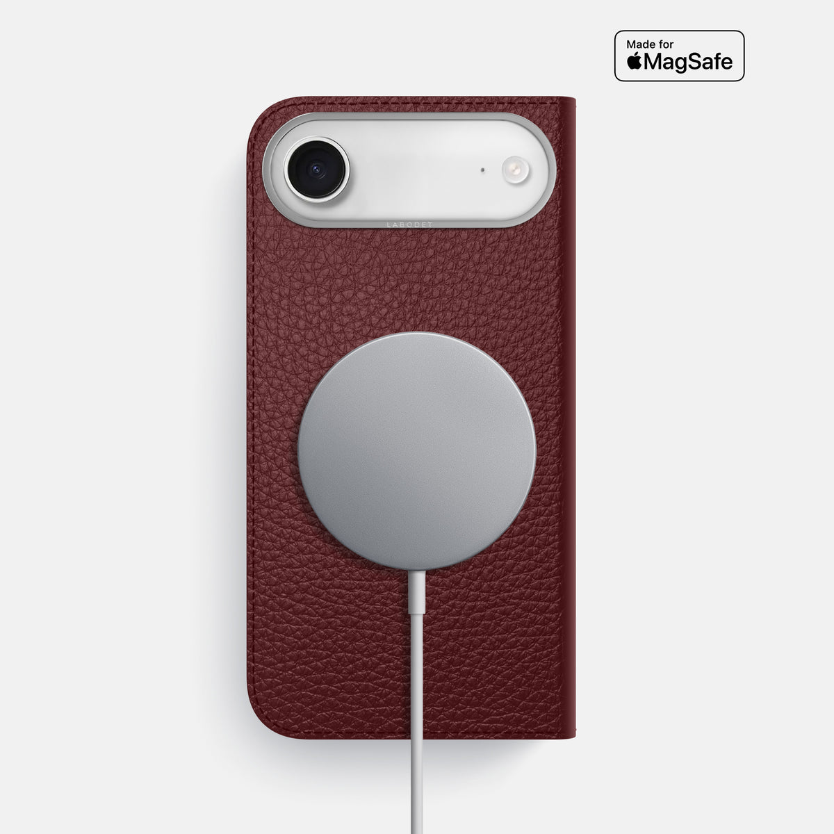 Folio Case For iPhone 17 Air In Calf -3 | Bordeaux-Steel