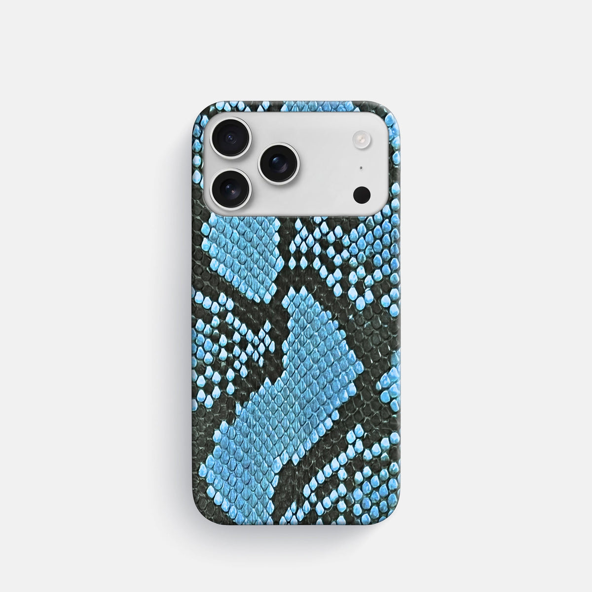 Slim Case For iPhone 18 Pro In Deluxe Python -1 | Pacific-Blue