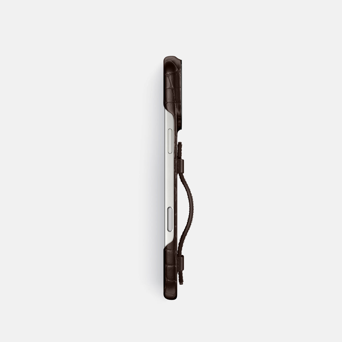 Handle Case For iPhone 17 Pro In Alligator -3 | Dark-Brown-Black