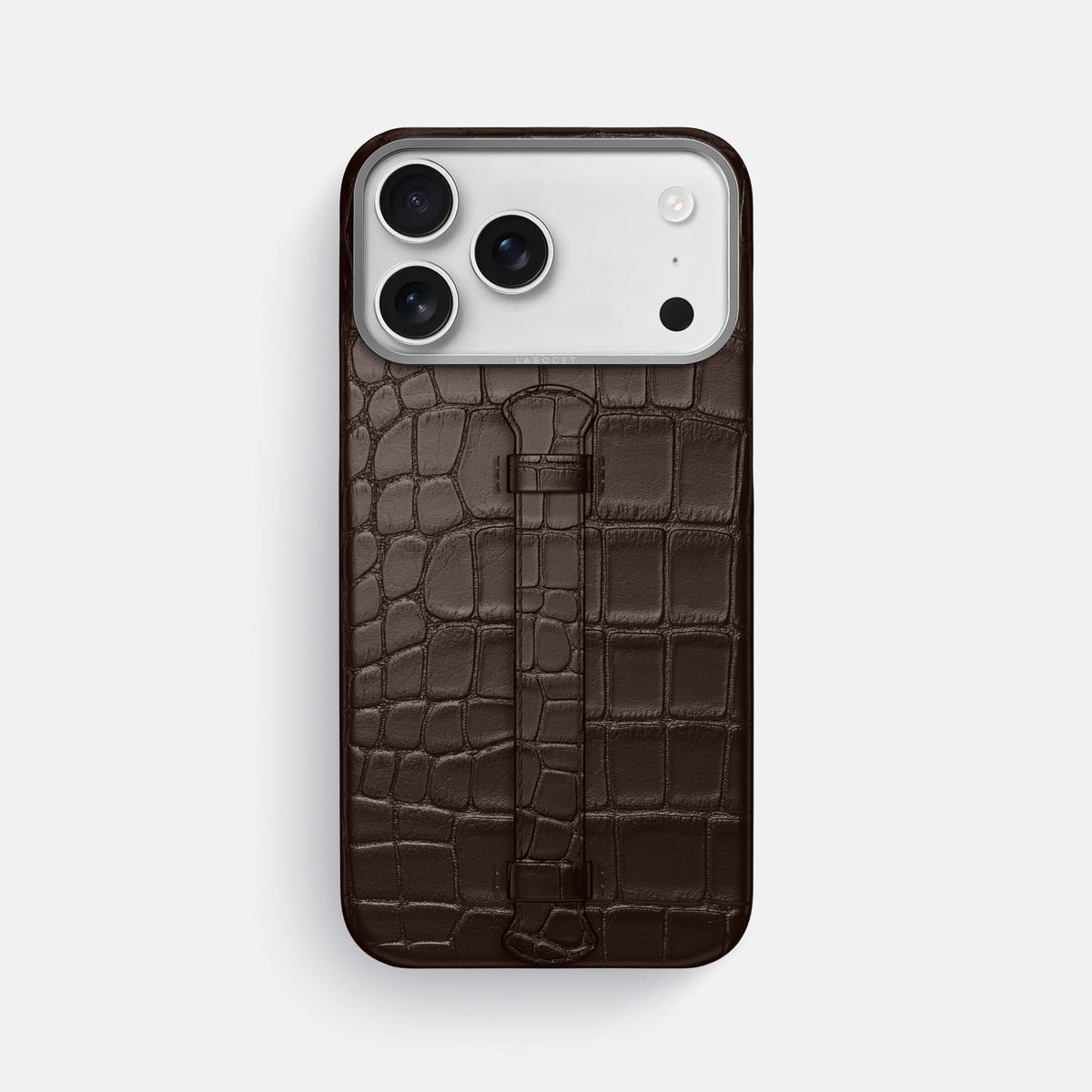 Center Handle For iPhone 18 Pro Max In Alligator -1 | Dark-Brown-Steel