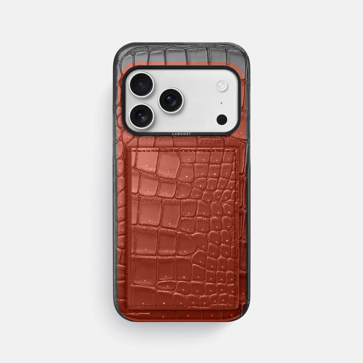 Bi-Fold Case For iPhone 18 Pro In Porosus Crocodile -1 | Nuts-Black