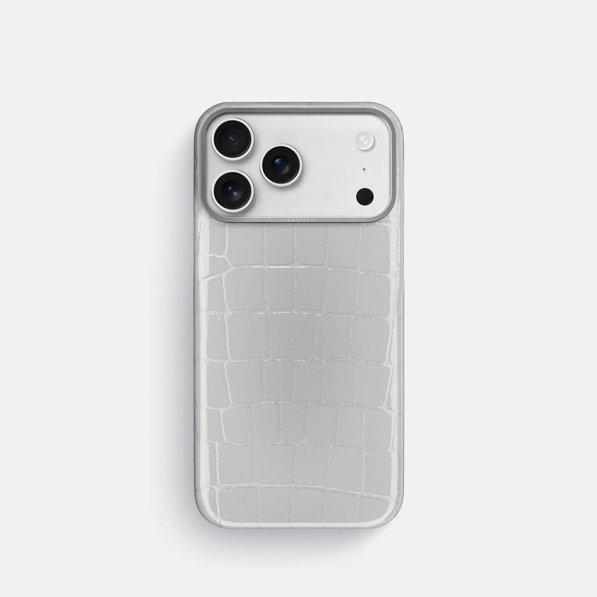 Classic Case For iPhone 18 Pro In Shiny Alligator -1 | White-Steel