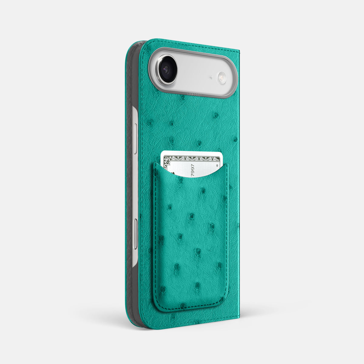 Folio Case with Card For iPhone 17 Air In Ostrich -1 | Turquoise-Steel