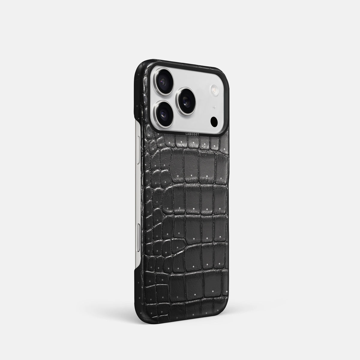 Classic Case For iPhone 17 Pro In Porosus Crocodile -2 | Shiny-Black-Black