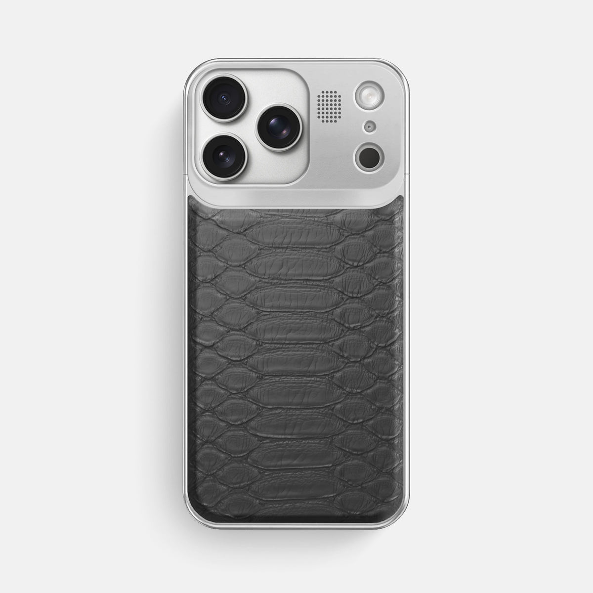 Metal Case For iPhone 17 Pro Max In Python -1 | Grey-Steel