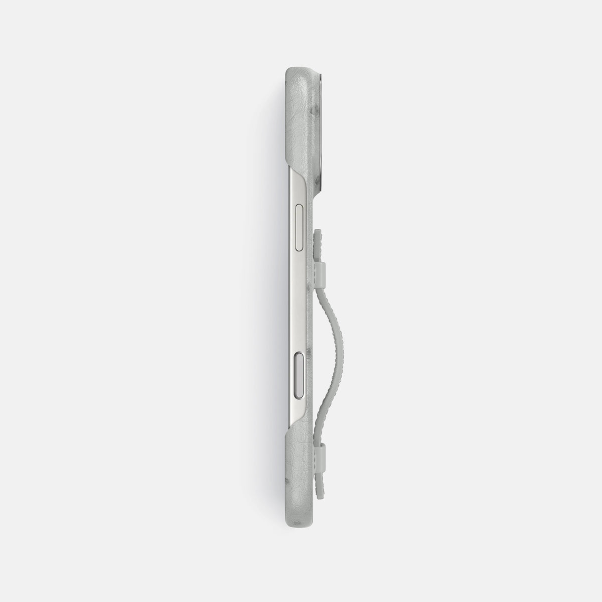 Handle Case For iPhone 17 Pro Max In Ostrich -3 | White-Steel
