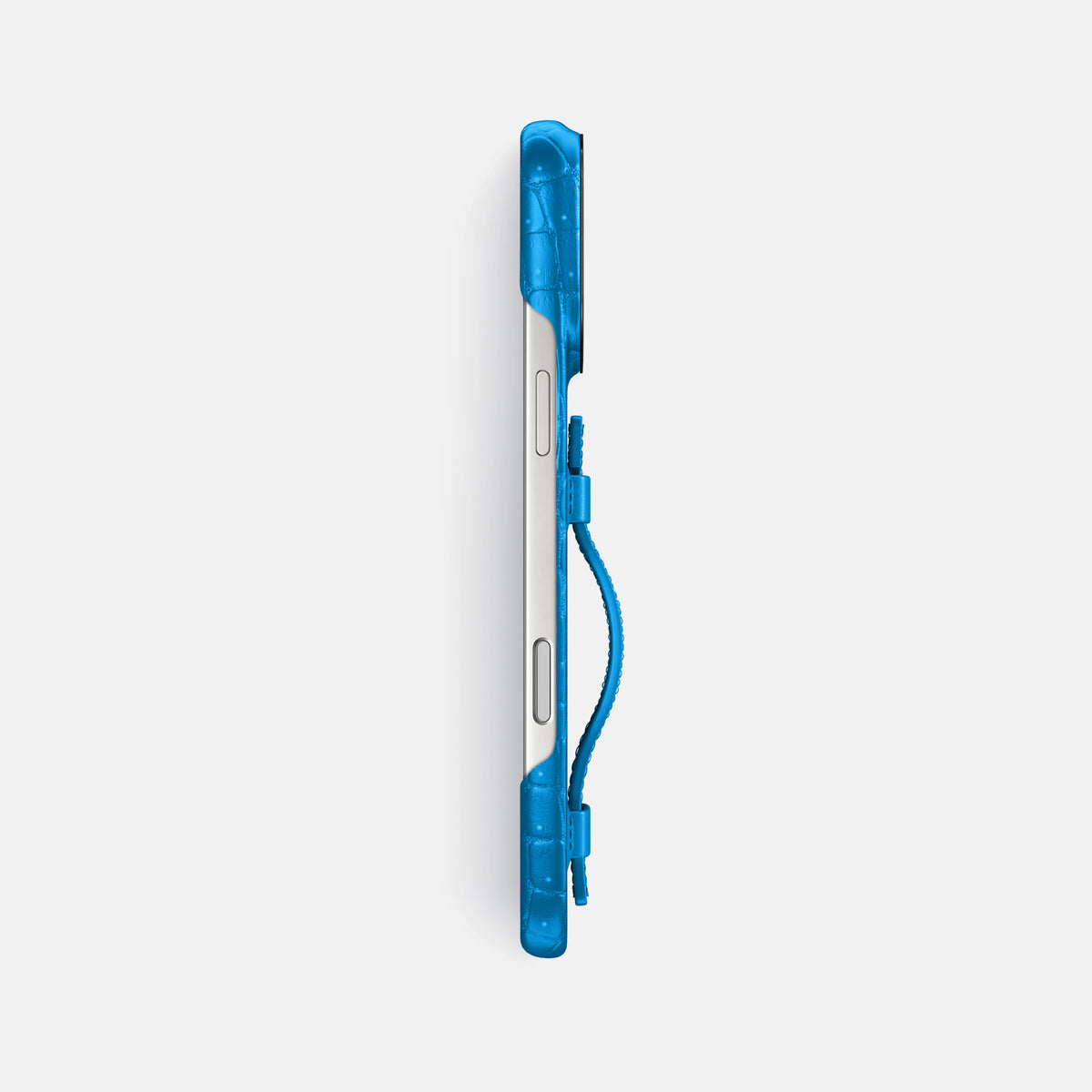 Handle Case For iPhone 17 Pro Max In Porosus Crocodile -3 | Blue-Lagoon-Black