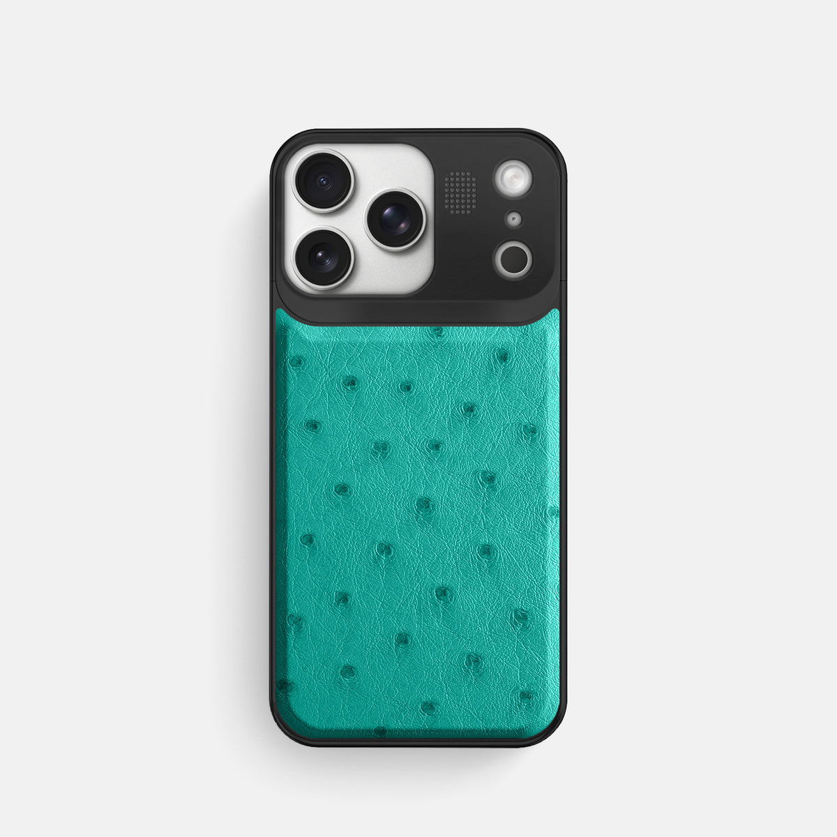 Metal Case For iPhone 17 Pro In Ostrich -1 | Turquoise-Black