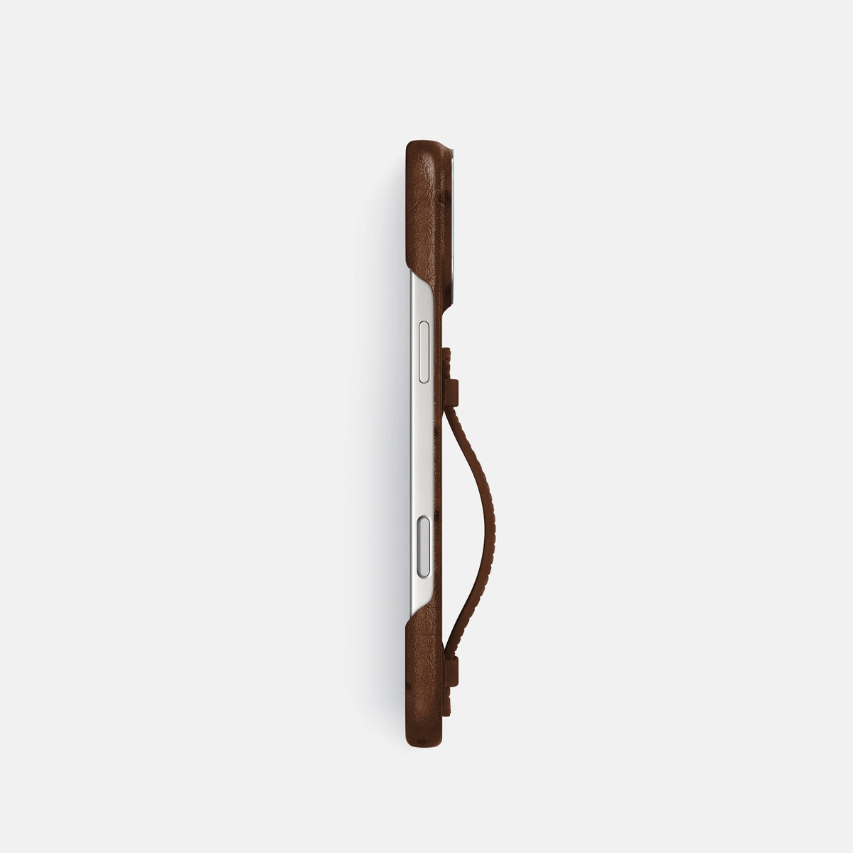 Center Handle For iPhone 18 Pro In Ostrich -2 | Chocolate-Steel