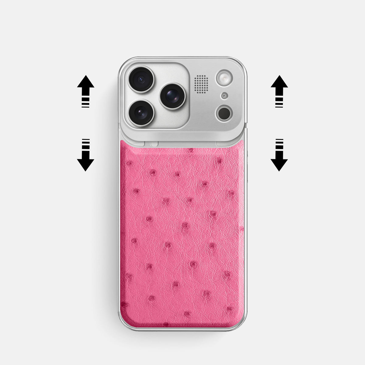 Metal Case For iPhone 17 Pro In Ostrich -2 | Pink-Steel