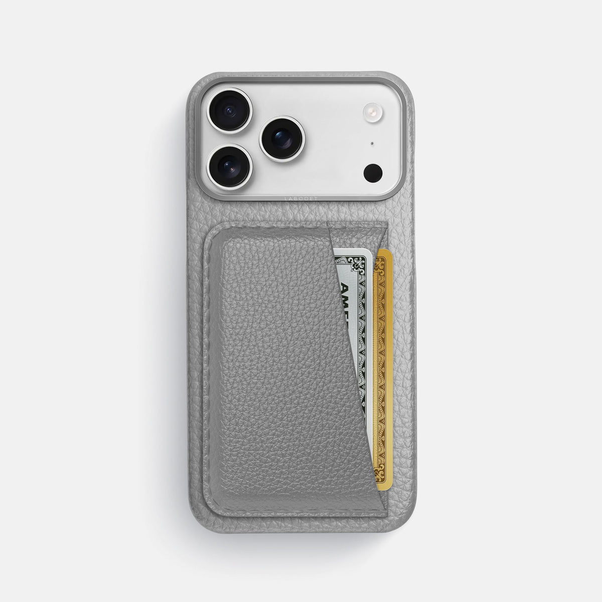 Double Card Case For iPhone 18 Pro Max In Calf -1 | Nuage-Steel